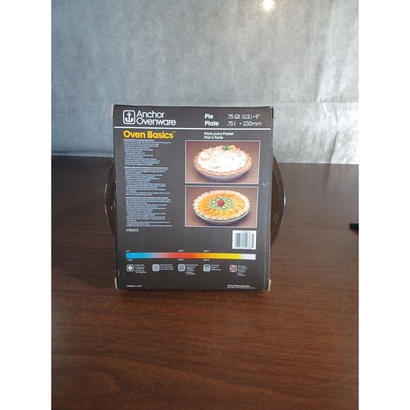 NEW Vintage Anchor Hocking Ovenware 1060 AMBER Glass 9 inch Pie Plate Pan USA - Picture 5 of 8